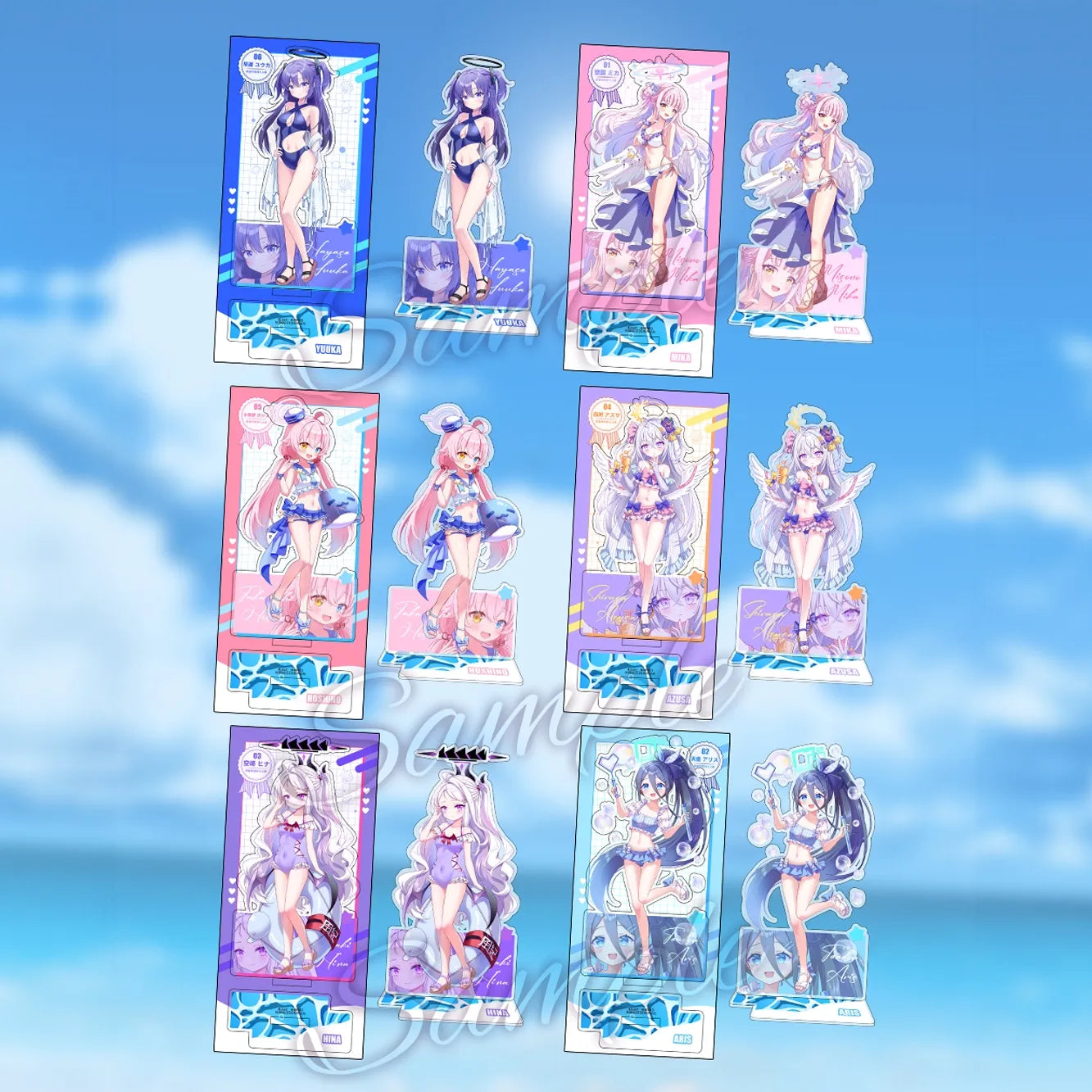 Blue Archive Swimsuit Party Acrylic Standee | Art by Mio – TOMIITOMII