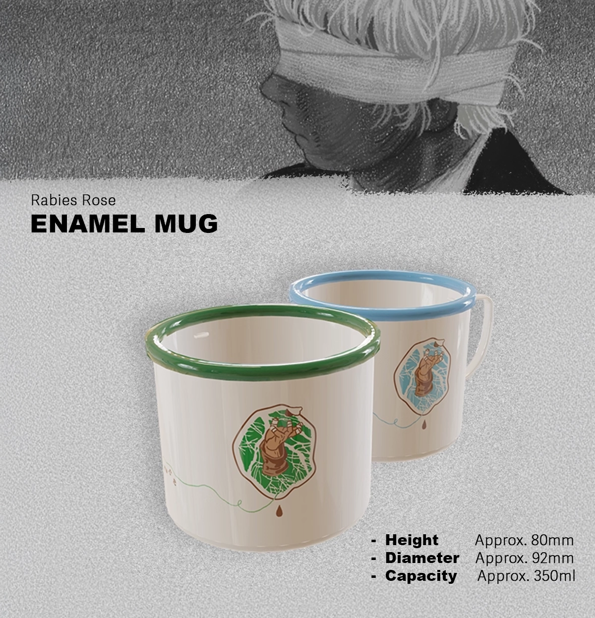 Original Artbook「Rabies Rose」Themed Enamel Mug | Art by fyuu