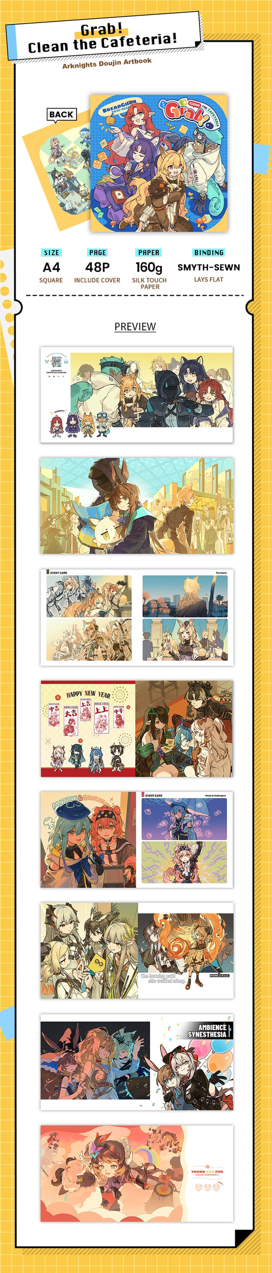 Arknights「Grab! Clean the Cafeteria!」Doujin Artbook Set | Art by BreadGunn