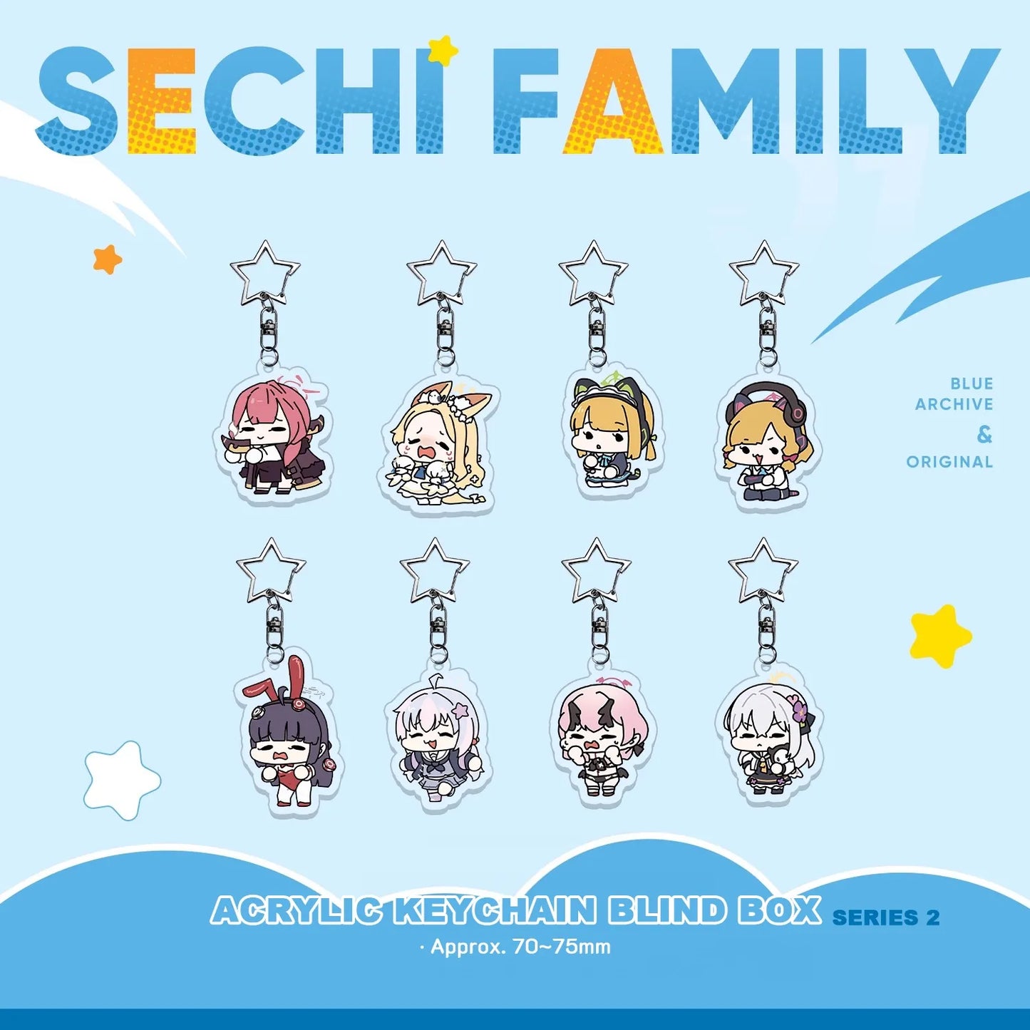 Blue Archive Doujin Acrylic Keychain Blind Bag | Art by Sechi