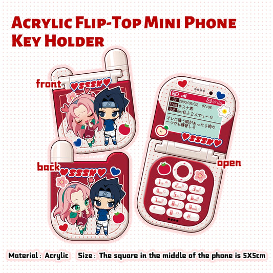 NARUTO Acrylic Flip-Top Mini Phone Key holder | Art by リリ