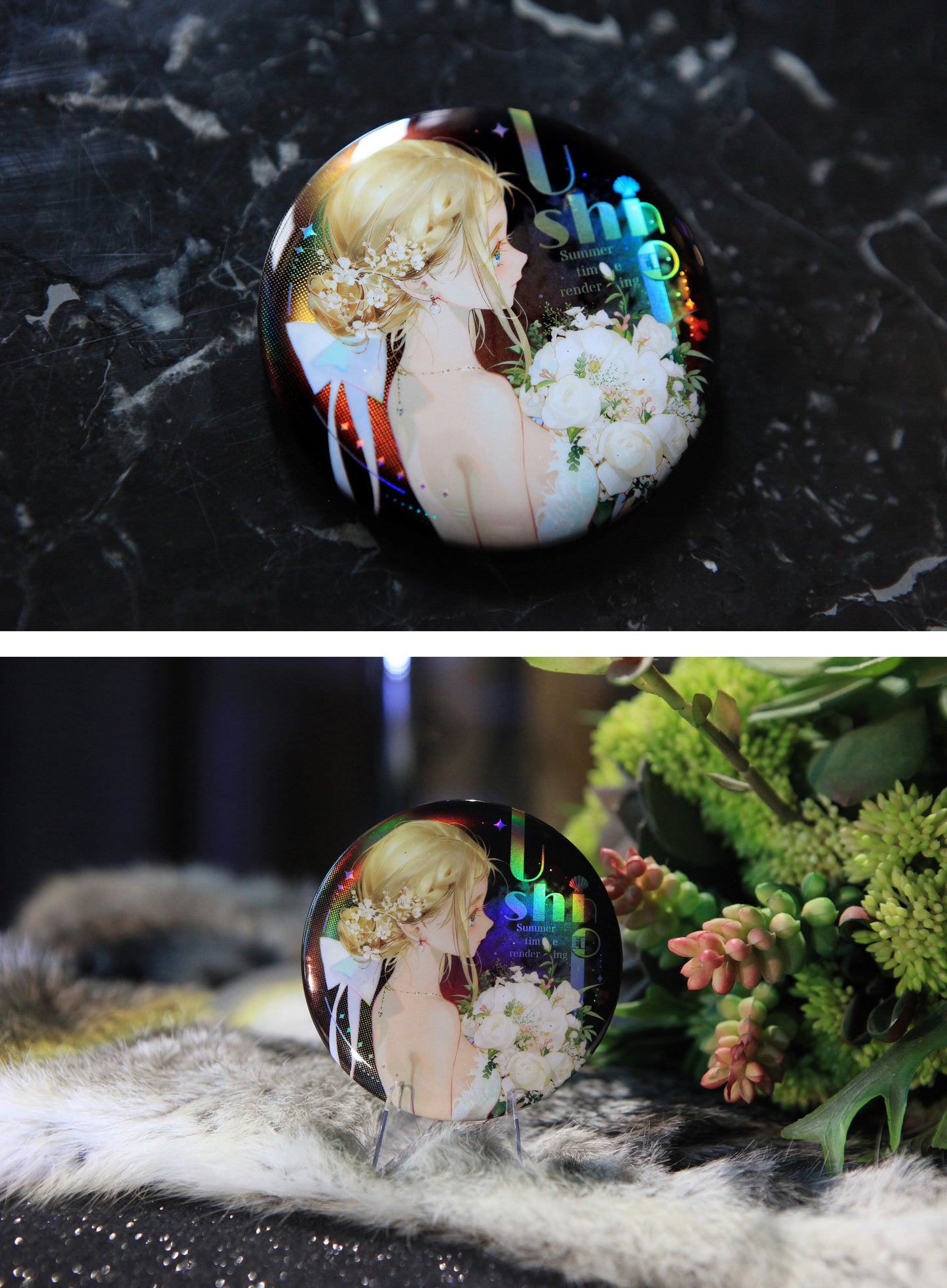 Summer Time Rendering「Orbital Resonance」Kofune Ushio Character Badge  | Art by TID