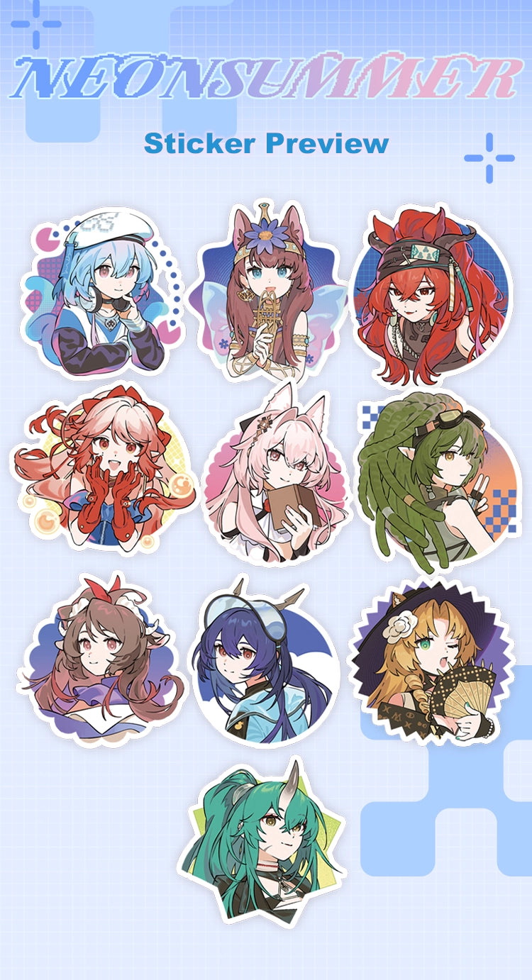 Arknights Summer Event 2025 Themed Doujin Sticker Set | Art by BreadGunn