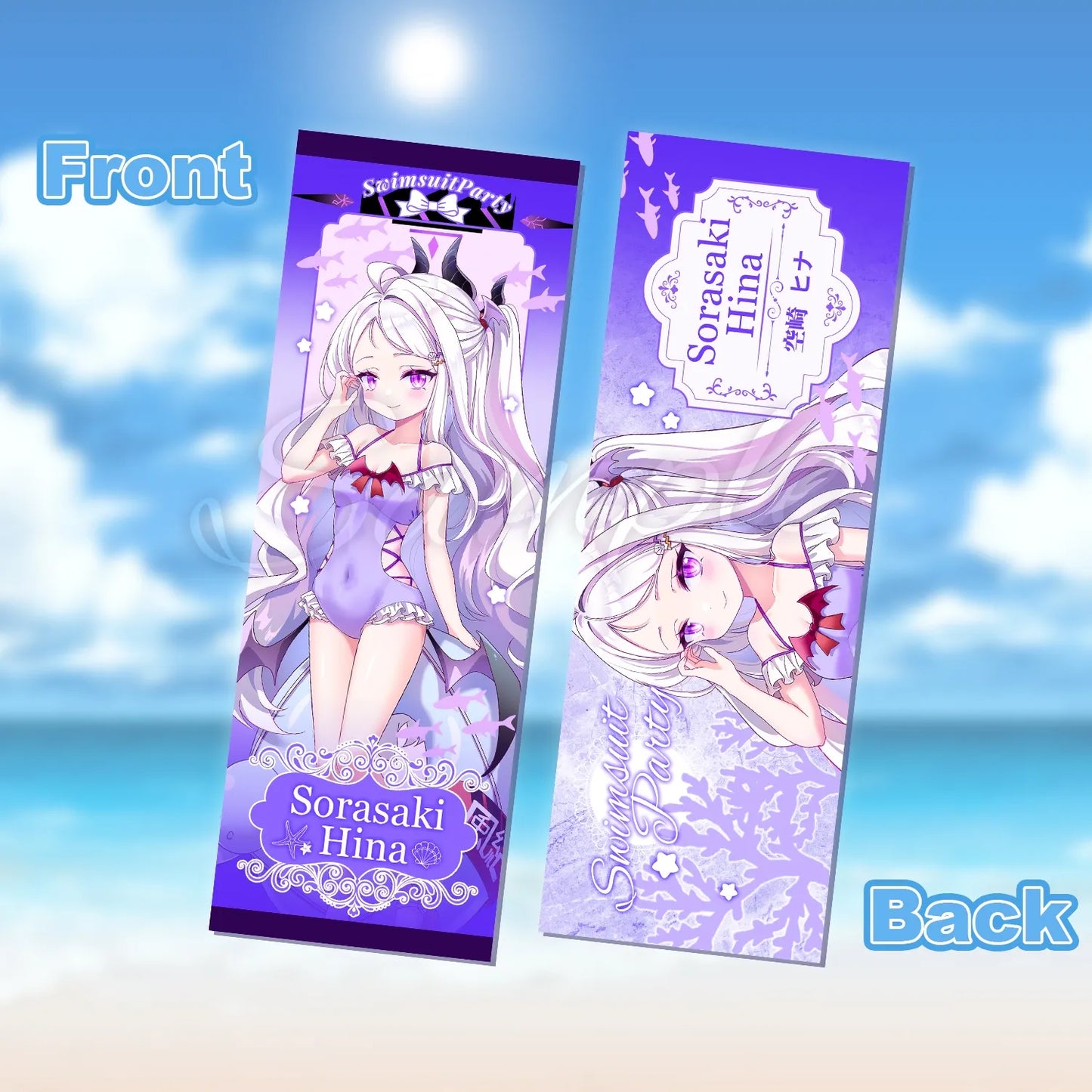 Blue Archive Swimsuit Party Holographic Ticket | Art by Mio